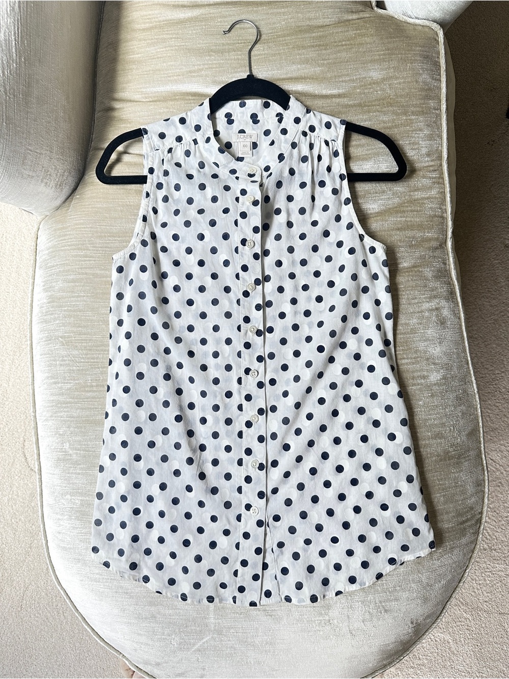J. Crew Sleeveless Polka Dot Top